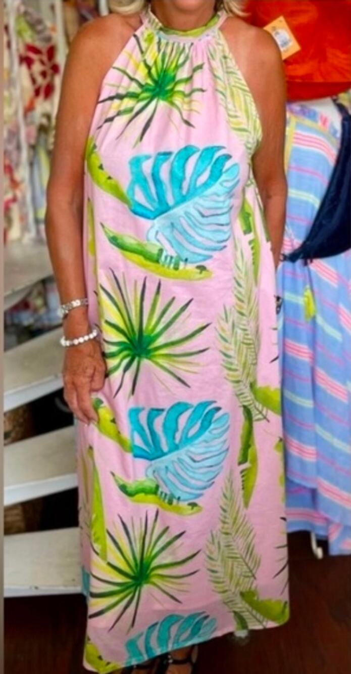 NWT Holly Shae The Blythe Cotton Shell Tropical Maxi Dress